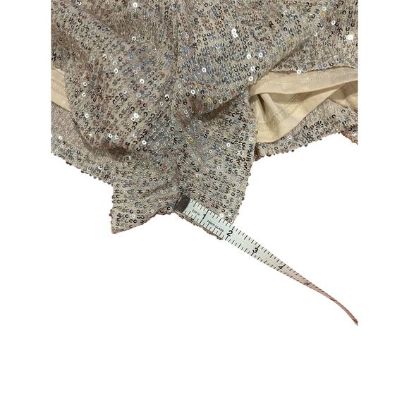 NWT LULUS Gold Embellished Sequin Sleeveless Plunge V-Neck Romper Women's Medium - Picture 6 of 11